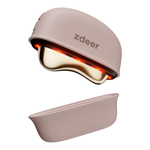 Zdeer Gs5 Electric Heated Gua Sha Tool, Red Light Face Massager, Pink