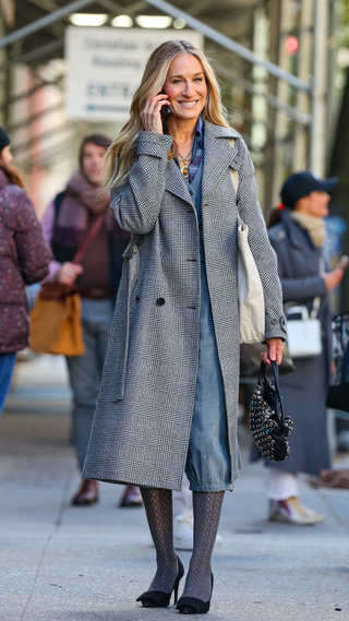 Sarah Jessica Parker is seen on the set of 'And Just Like That' on November 14, 2022 in New York City