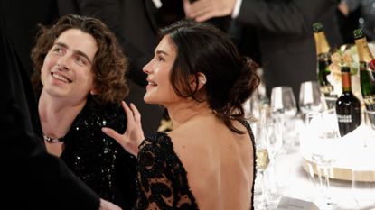 Kylie Jenner and Timothee Chalamet at the 2024 Golden Globes