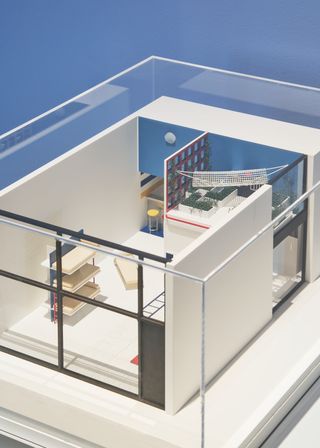 A model of a multifunctional space for work, relaxation, and exercise.