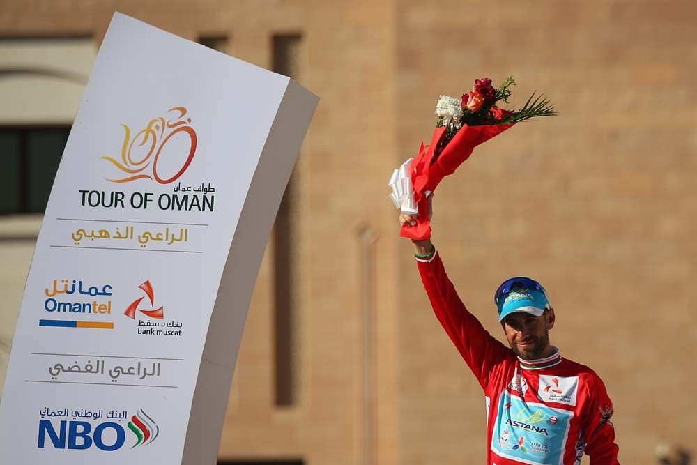 Vincenzo Nibali (Astana) retained the leader's red jersey