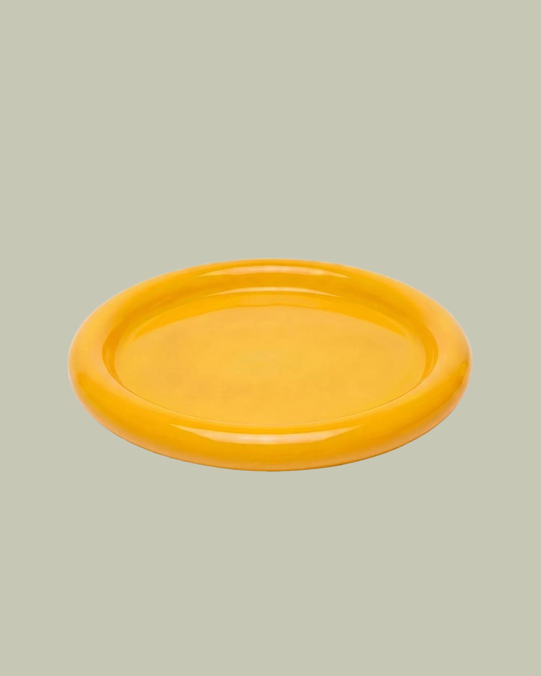 Chunky Ceramic Serving Plate in Yellow.