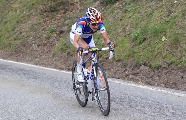 Marianne Vos (Rabobank) on the attack solo in Trofeo Alfredo Binda