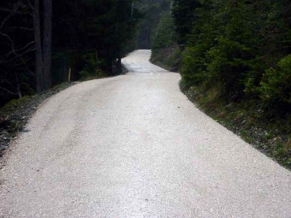 Parts of the road are still soft