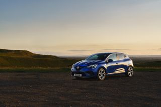 All new Renault Clio in blue coloured car exterior