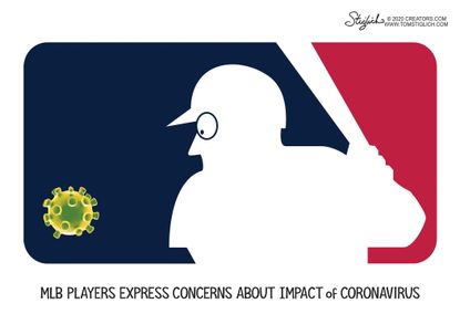 Editorial Cartoon U.S. MLB COVID-19 Coronavirus players policy impact