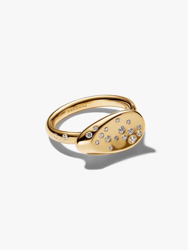Pandora, Medium Stone-Set Oval Signet Ring
