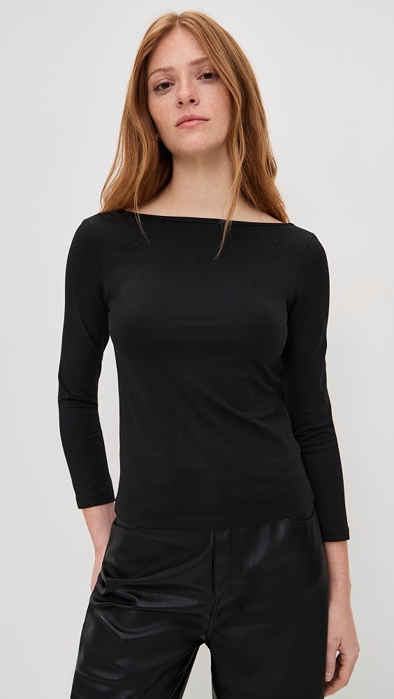 Soft Jersey Ballerina Top - Jet Black