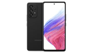 Samsung Galaxy A53, one of the best phones, against a white background