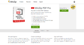Website screenshot for WinZip PDF Pro