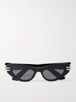 Cdior B1u Cat-Eye Acetate and Gold-Tone Sunglasses