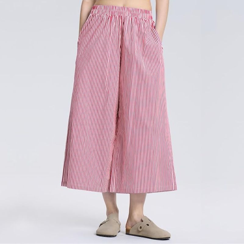 red and white stripe wide leg trousers from Amazon
