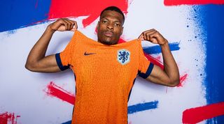 Denzel Dumfries of the Netherlands in a promotional photo ahead of Euro 2024.