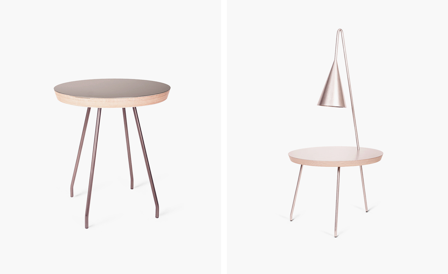 Side tables and table lamp.
