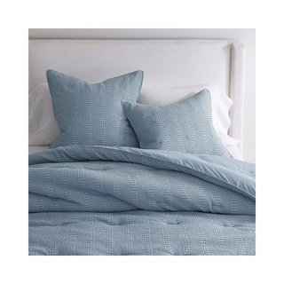 blue textured comforter