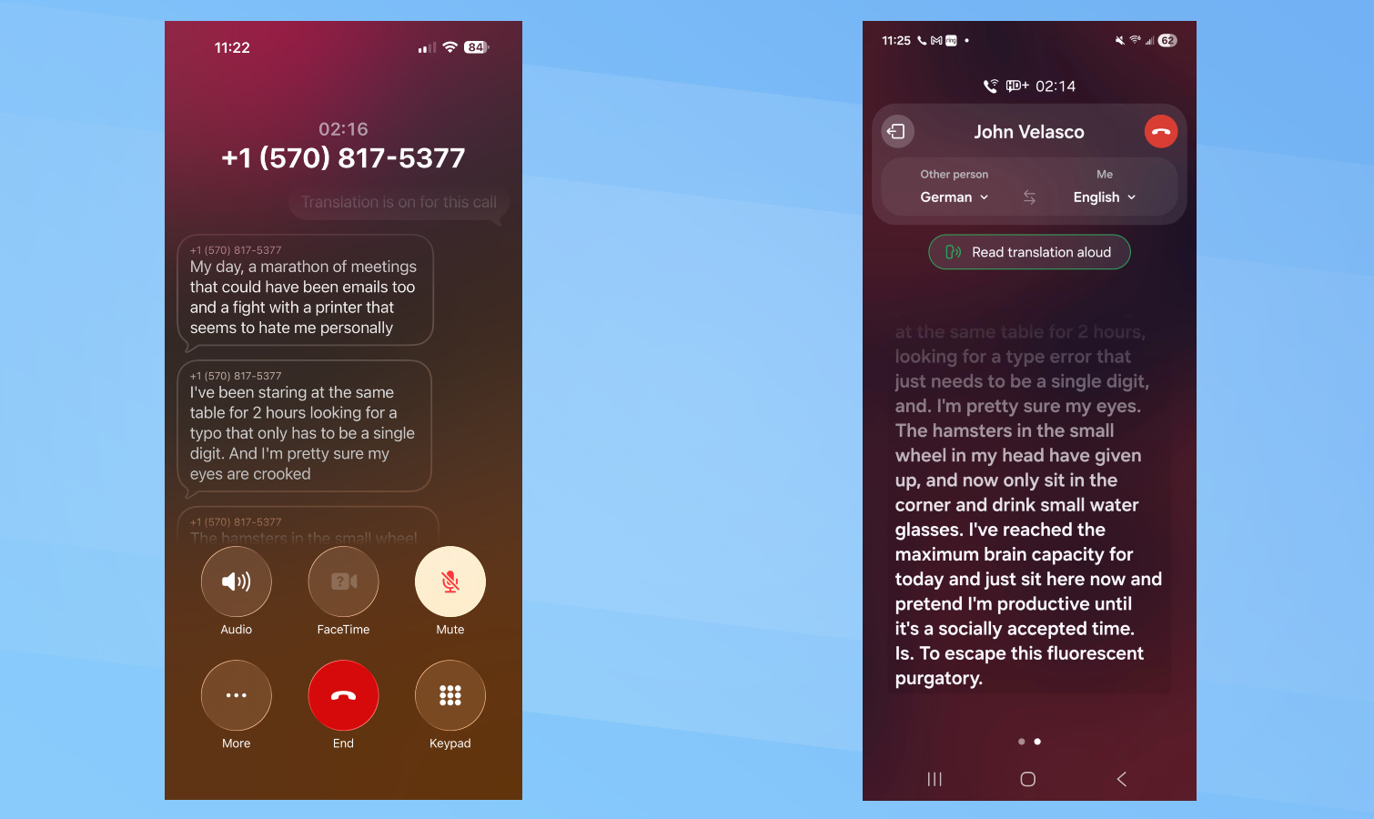 Live Translate - iOS 26 vs Galaxy AI screenshot.