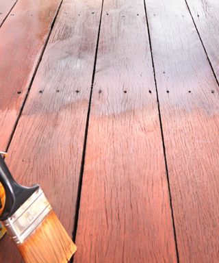 staining a deck