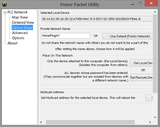 Figure 42 - Trendnet powerline configuration utility, Device Setup view