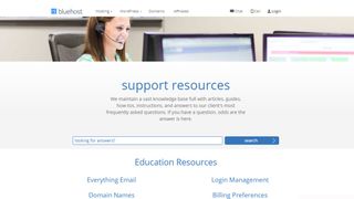 Bluehost's online knowledge base
