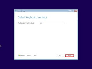 Windows 11 Setup keyboard layout