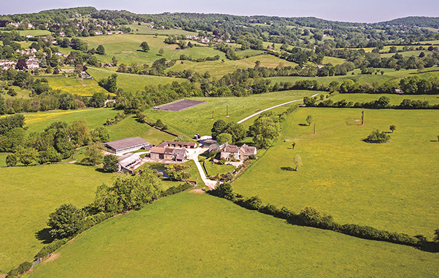 Dell Farm, Painswick, Gloucestershire AERIAL