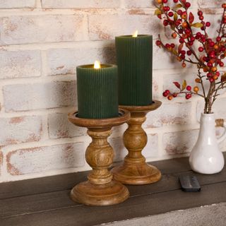 Martha Stewart Set of 2 Micro Ribbed Flameless Candles