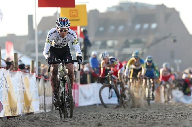 World champion Sven Nys (Crelan-AA Drink) dropped his rivals in the sand pit and rode away to his ninth Belgian championship