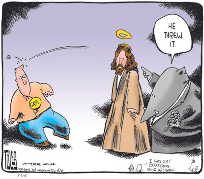
Political cartoon U.S. Indiana Religious Freedom