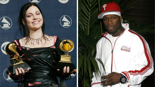Amy Lee and 50 Cent at the Grammys in 2004