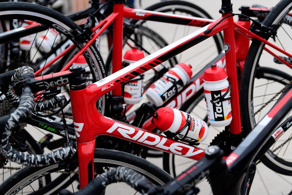The Ridley bikes are ready for riders at Lotto Soudal camp