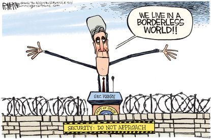 Political Cartoon U.S. Kerry Borders