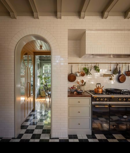 subway tile kitchen from floor to ceiling