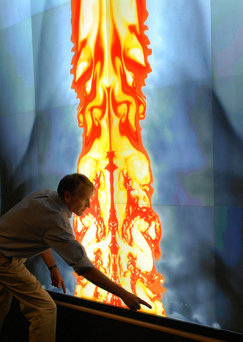 Asteroid impact fireball produced from supercomputer simulation run by a Sandia National Laboratories team led by Mark Boslough.