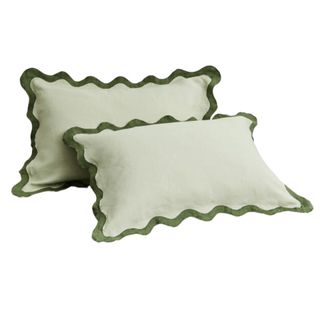 Sage & Olive French Flax Linen Scalloped Pillowcases