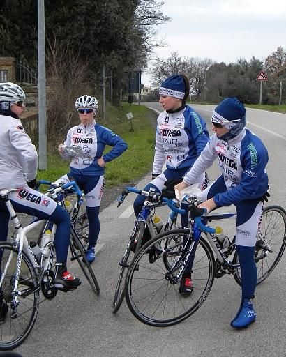 A brief rest before continuing on the training ride