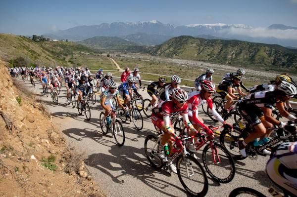 The men get near the top of the scenic first KOM.