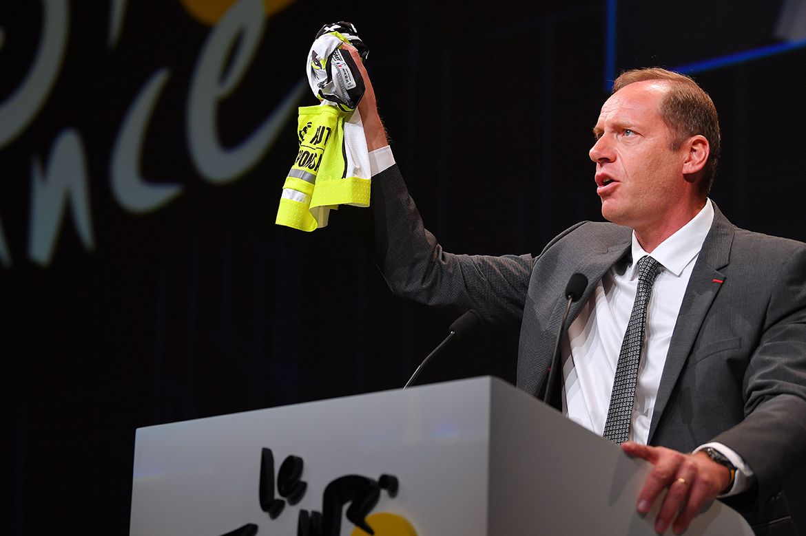 Christian Prudhomme takes the opportunity to call for awareness of cyclists' safety on the open roads