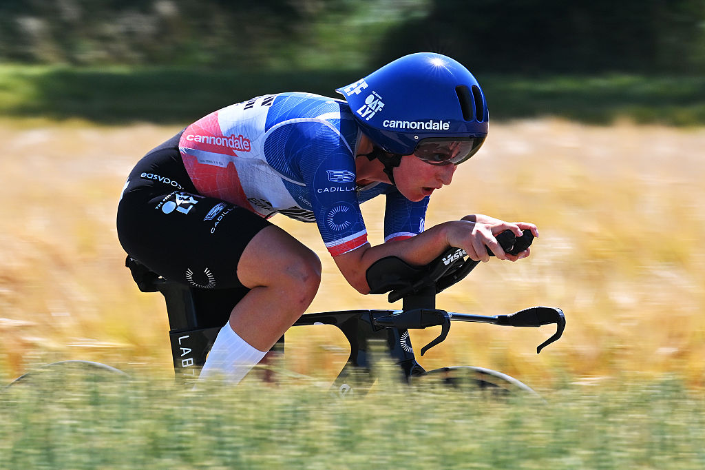Cedrine Kerbaol (EF Education-Oatly) during stage 4 of the 2026 Tour de Suisse in Aarburg, Switzerland. (Photo by Tim de Waele/Getty Images)