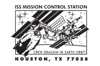 Artist Detlev van Ravanswaay's design for the USPS SpaceX Crew Dragon pictorial postmark.
