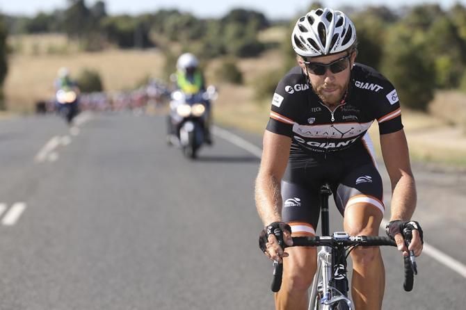 Alex Malone (Satalyst Giant) goes on the attack during Stage 1 of the Jayco Herald Sun Tour