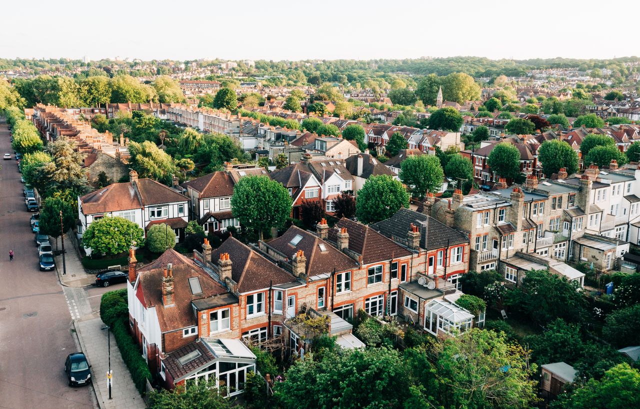 aerial view of houses