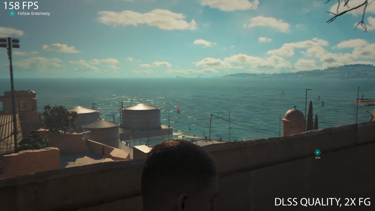 Screenshot of the game 007 First Light running on an Nvidia GeForce graphics card