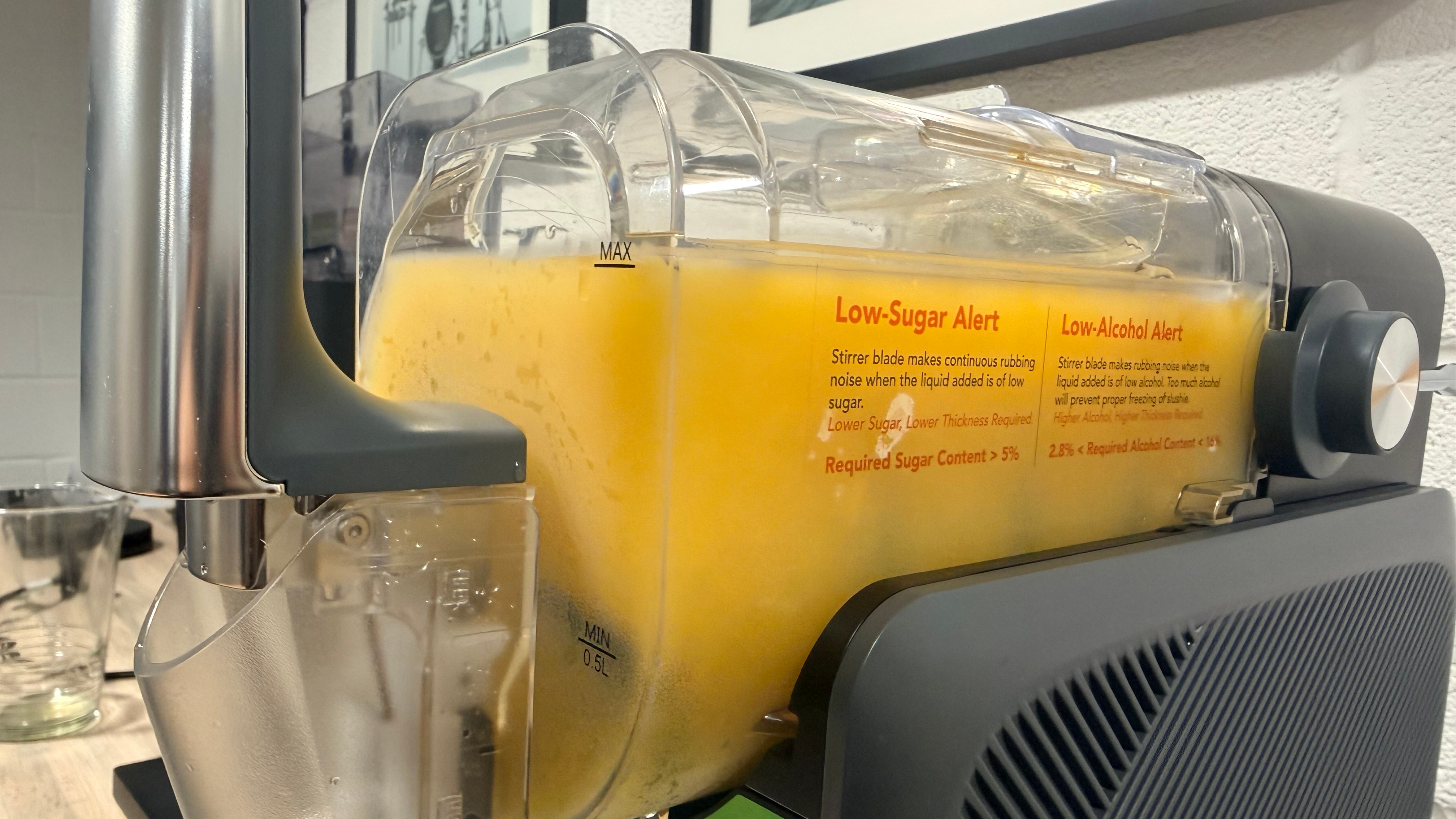 a photo of a slushie made on the inoviva slushie machine