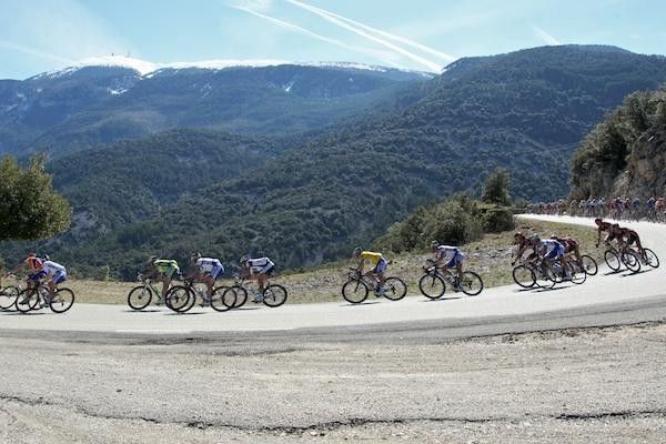 The first sun of spring greeted riders on the stage to La Montagne de Lure.