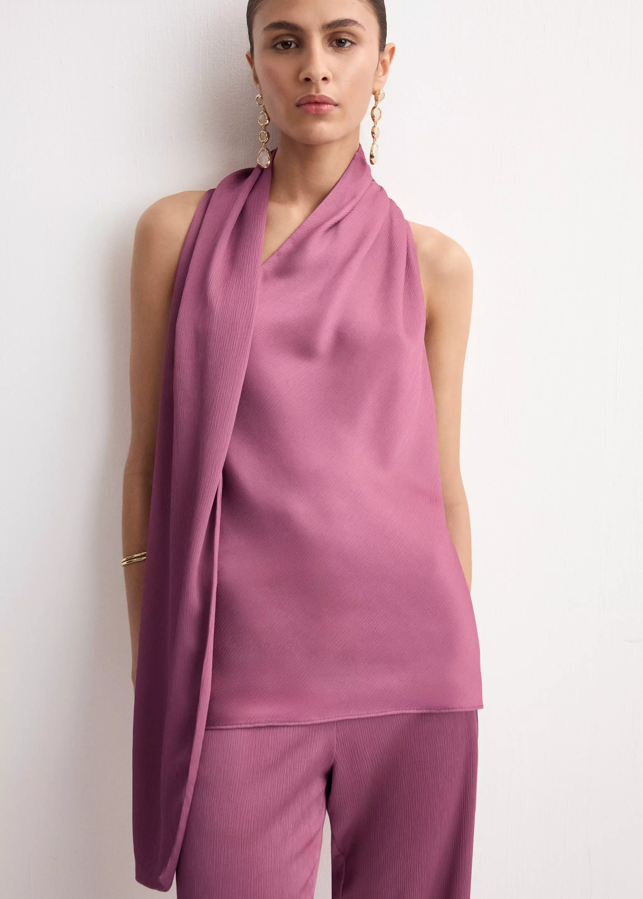 Scarf Neck Top - Women | Mango Usa