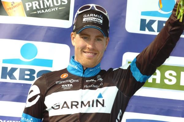 Tyler Farrar on the podium