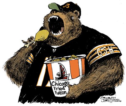 Editorial cartoon U.S. sports Bears Falcons