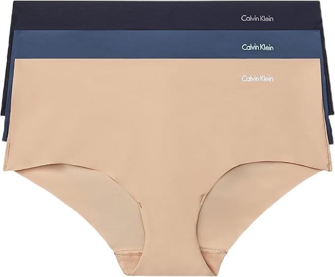 Calvin Klein, Calvin Klein Women's Invisibles Seamless Hipster Panties, 3 Pack, Speakeasy/light Caramel/black, Small