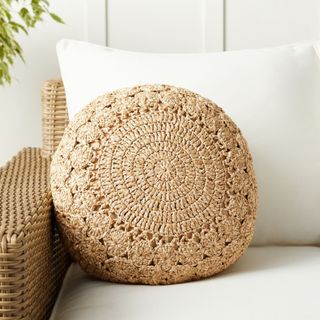pottery barn crochet outdoor cushion