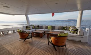 Sitting area of yacht